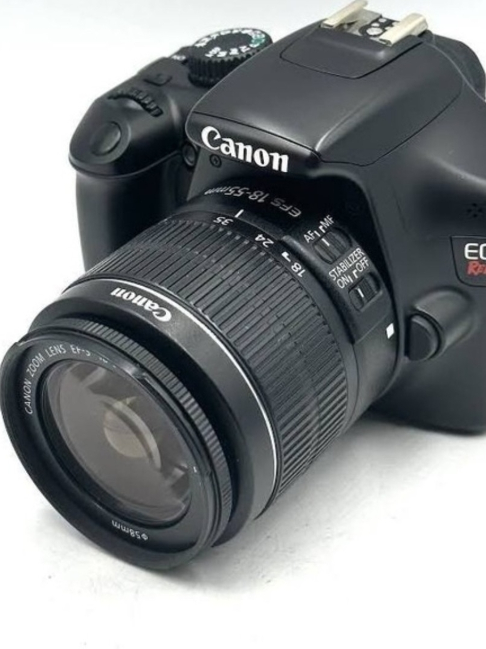Canon Black DSLR with EF-S 18-55mm Zoom Lens